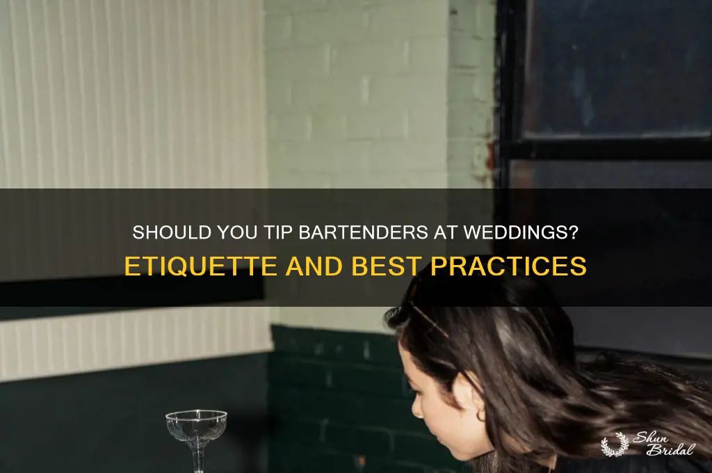 do you usually pay bartenders at weddings