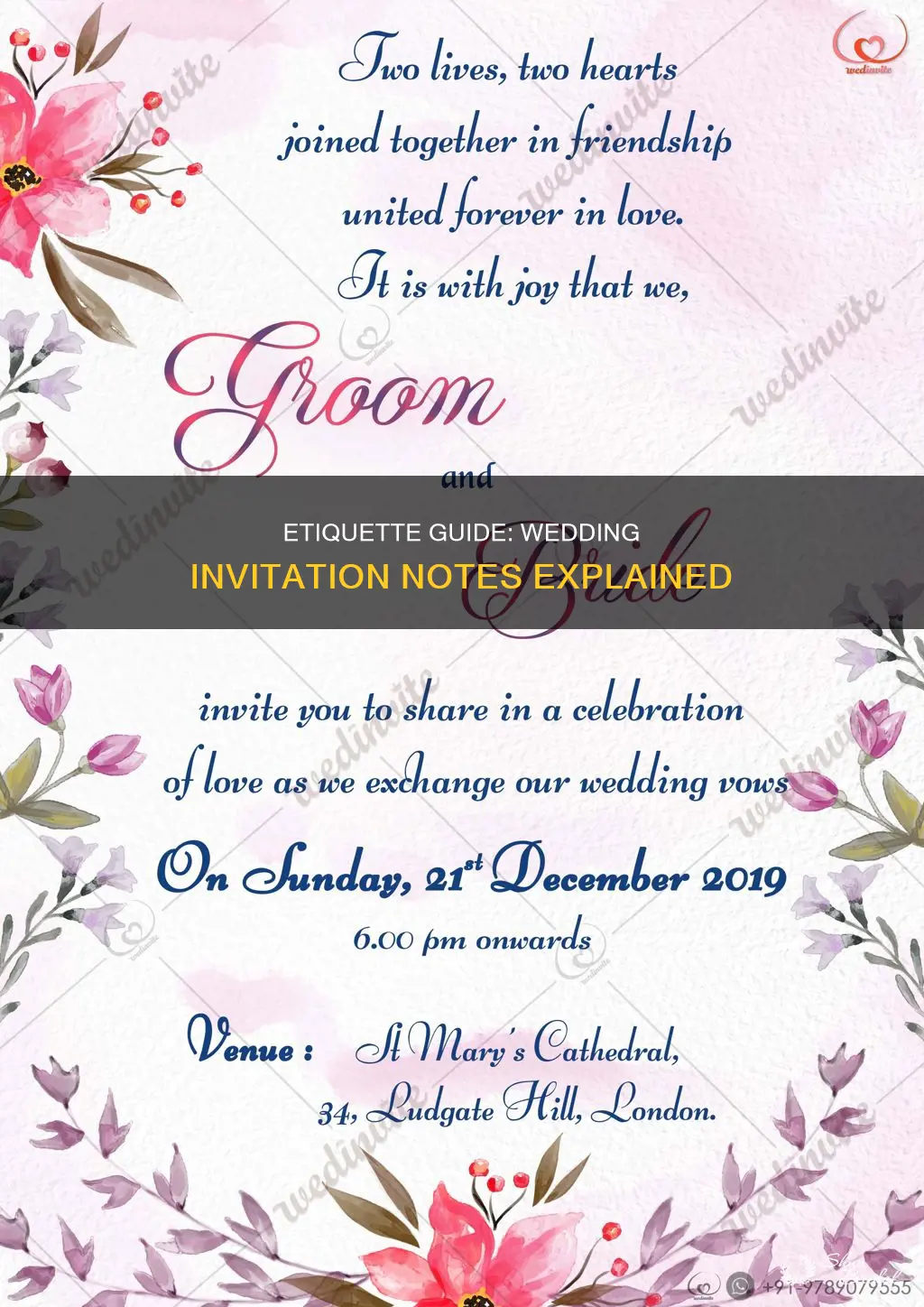 do you write a note on a wedding invitation