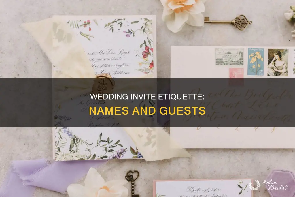 do you write name and guest on a wedding invite