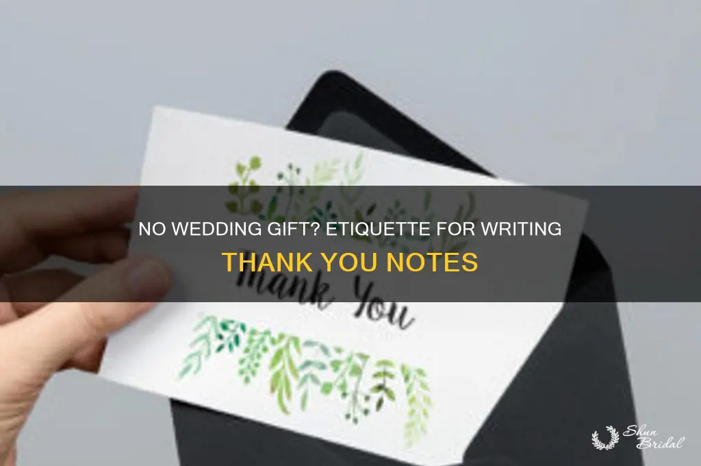 do you write thabk you notes if no wedding gift