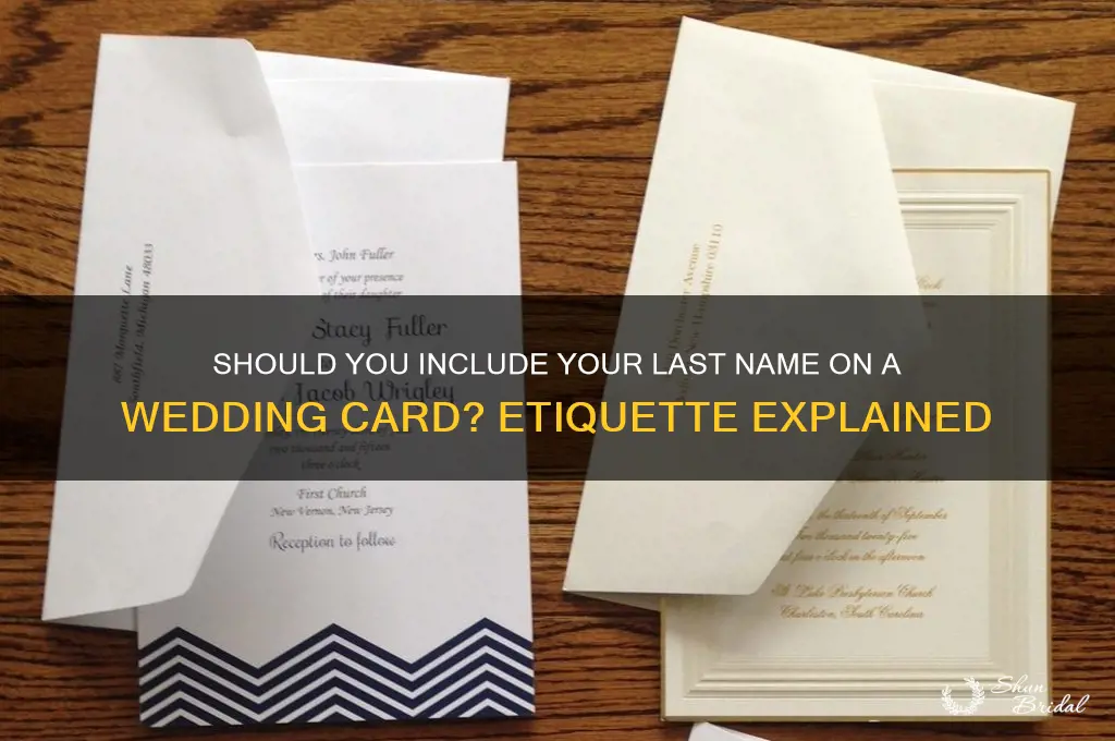 do you write your last name on a wedding card