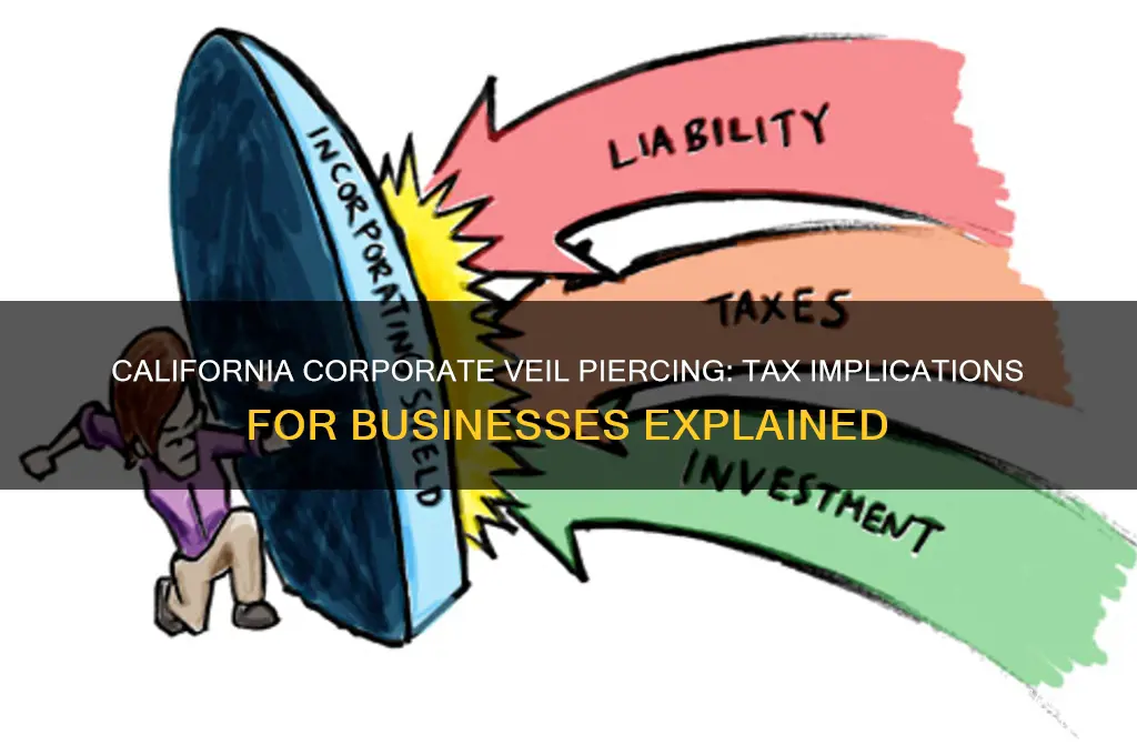 does a corporation breaks the veil in california effect taxes