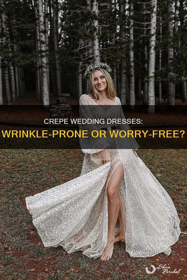 does a crepe wedding dress wrinkle