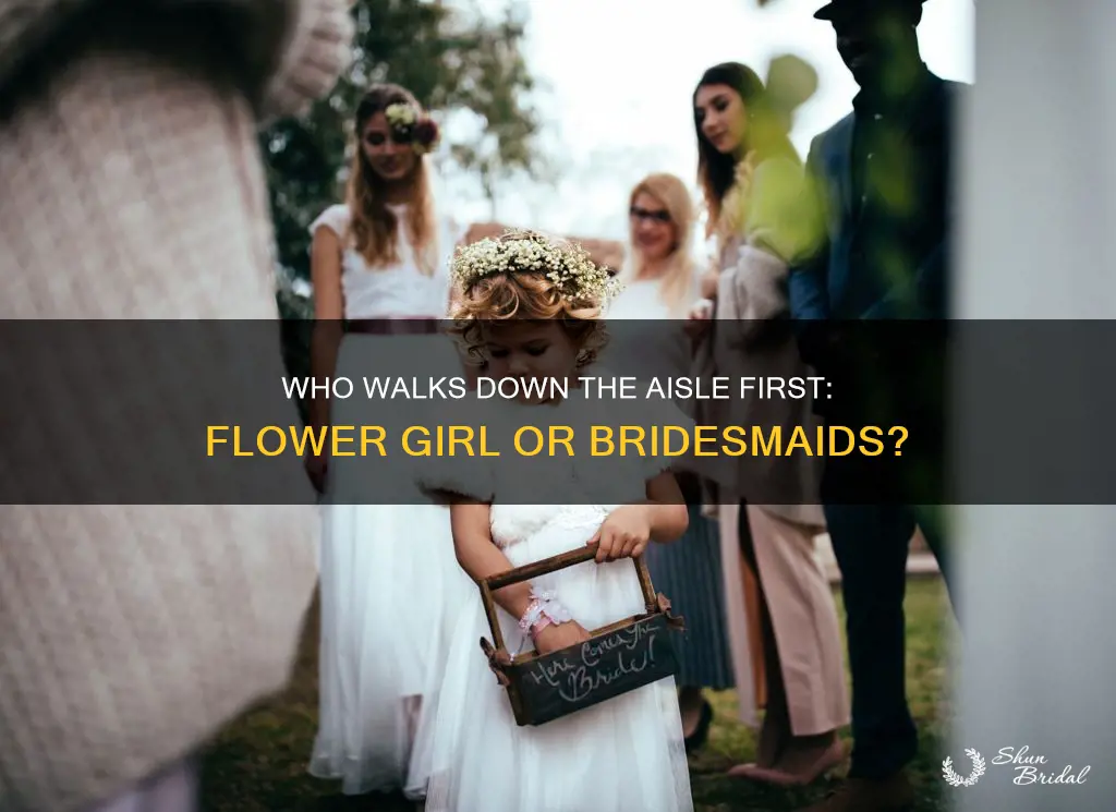 does a flower girl walk down before or after bridesmaids