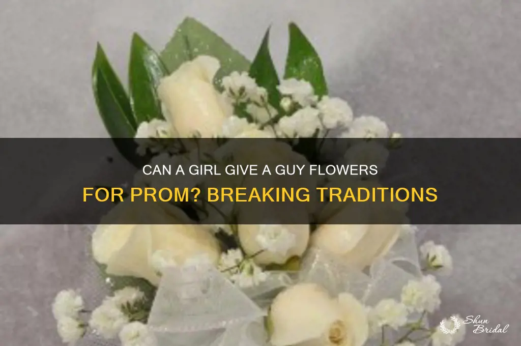 does a girl give the guy a flower for prom