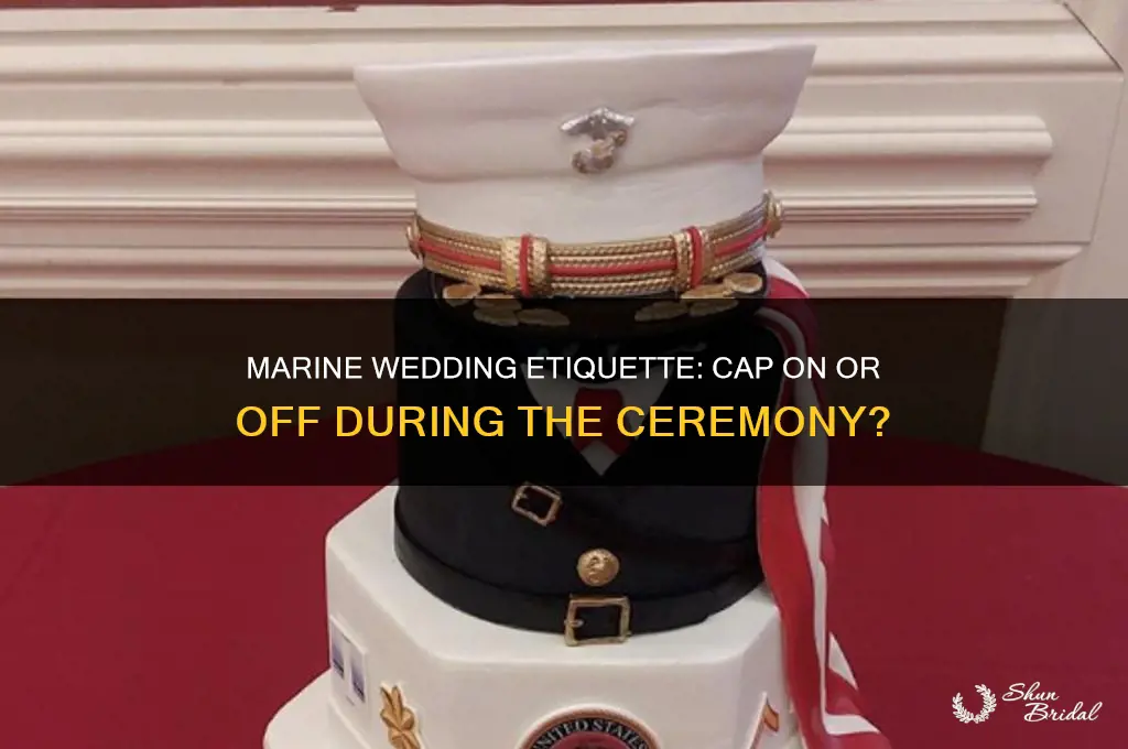 does a marine take his cap off during wedding ceremony