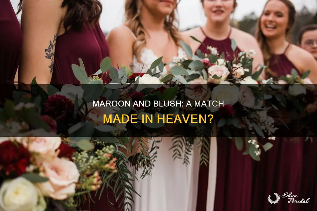 does a maroon dress compliment blush bridesmaids dresses