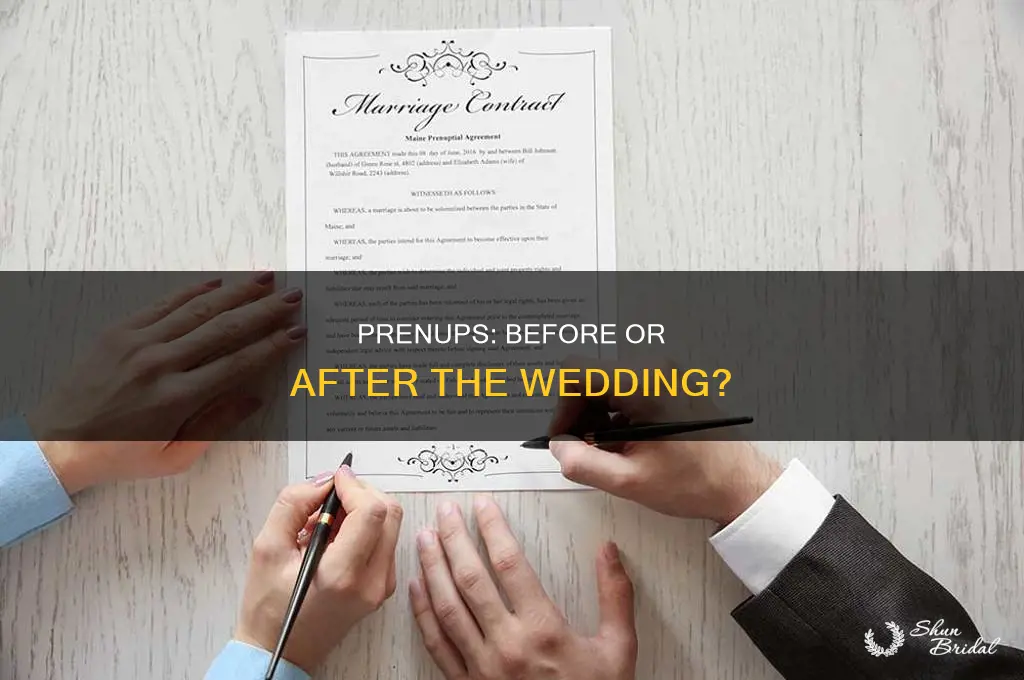 does a prenup have to be signed before the wedding