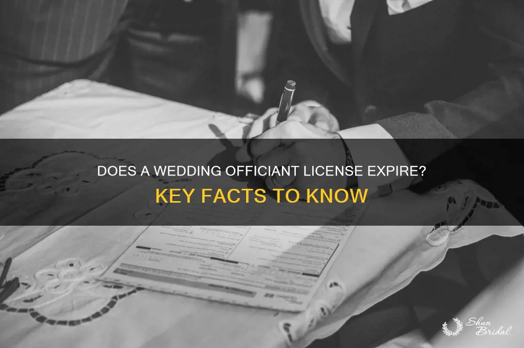 does a wedding officiant license expire