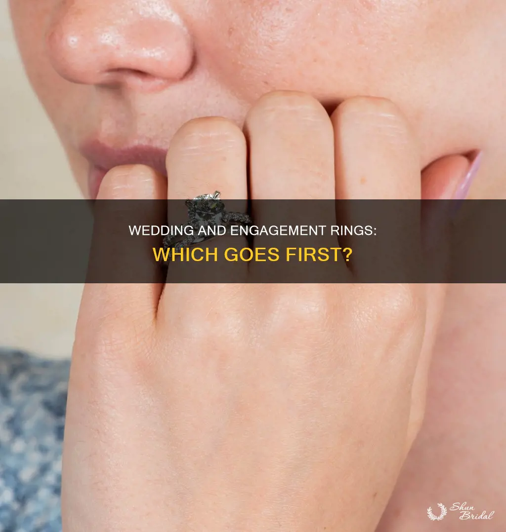 does a wedding ring go on before engagement ring