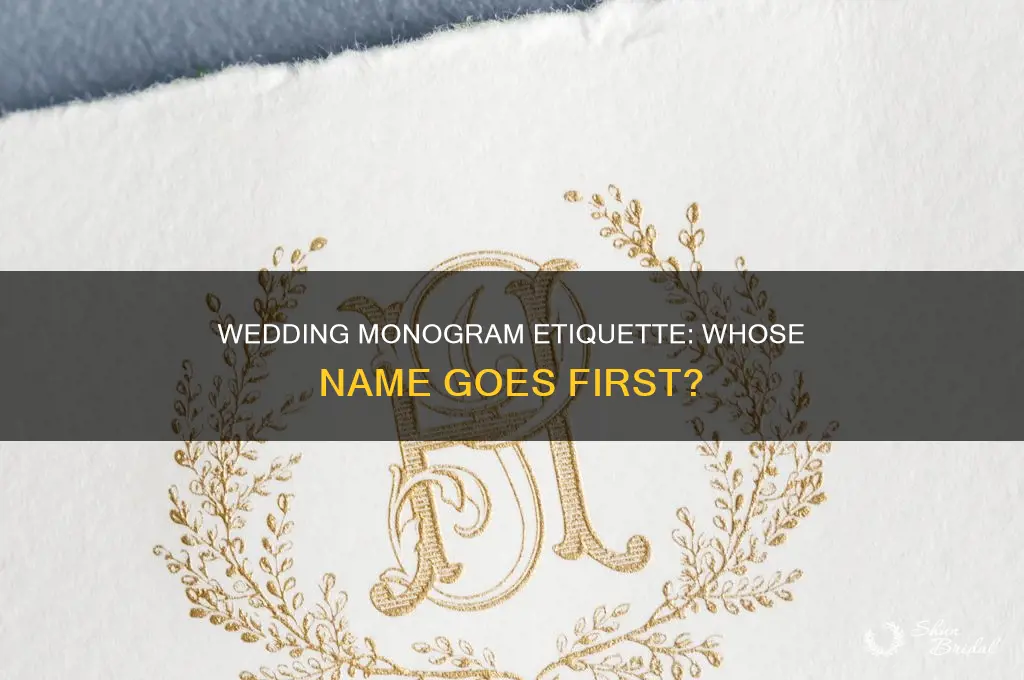 does bride initial come first on wedding monogram