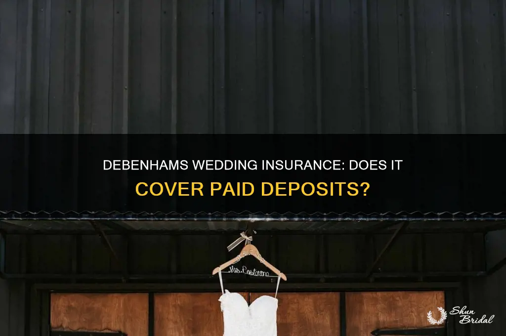 does debenhams wedding insurance cover deposits already paid