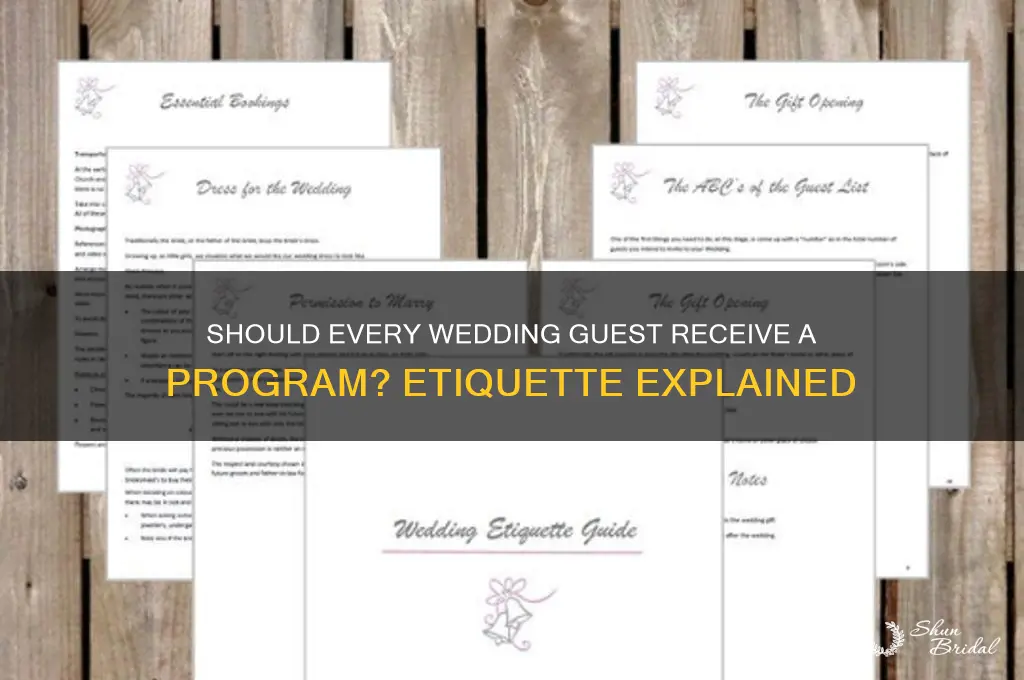 does every guest take a wedding program