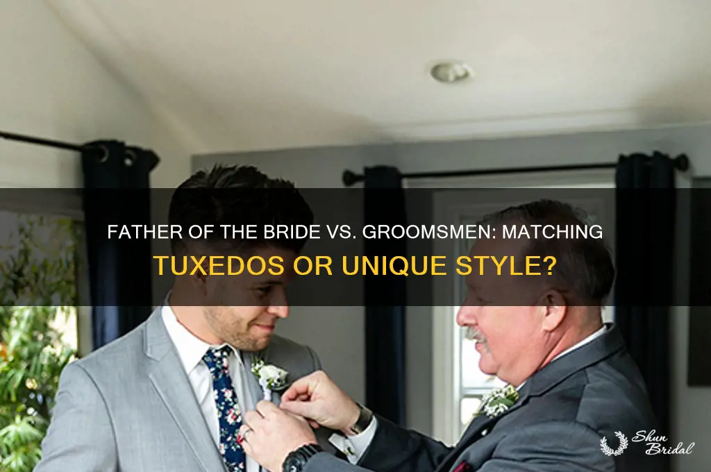 does father of bride wear same tux as groomsmen