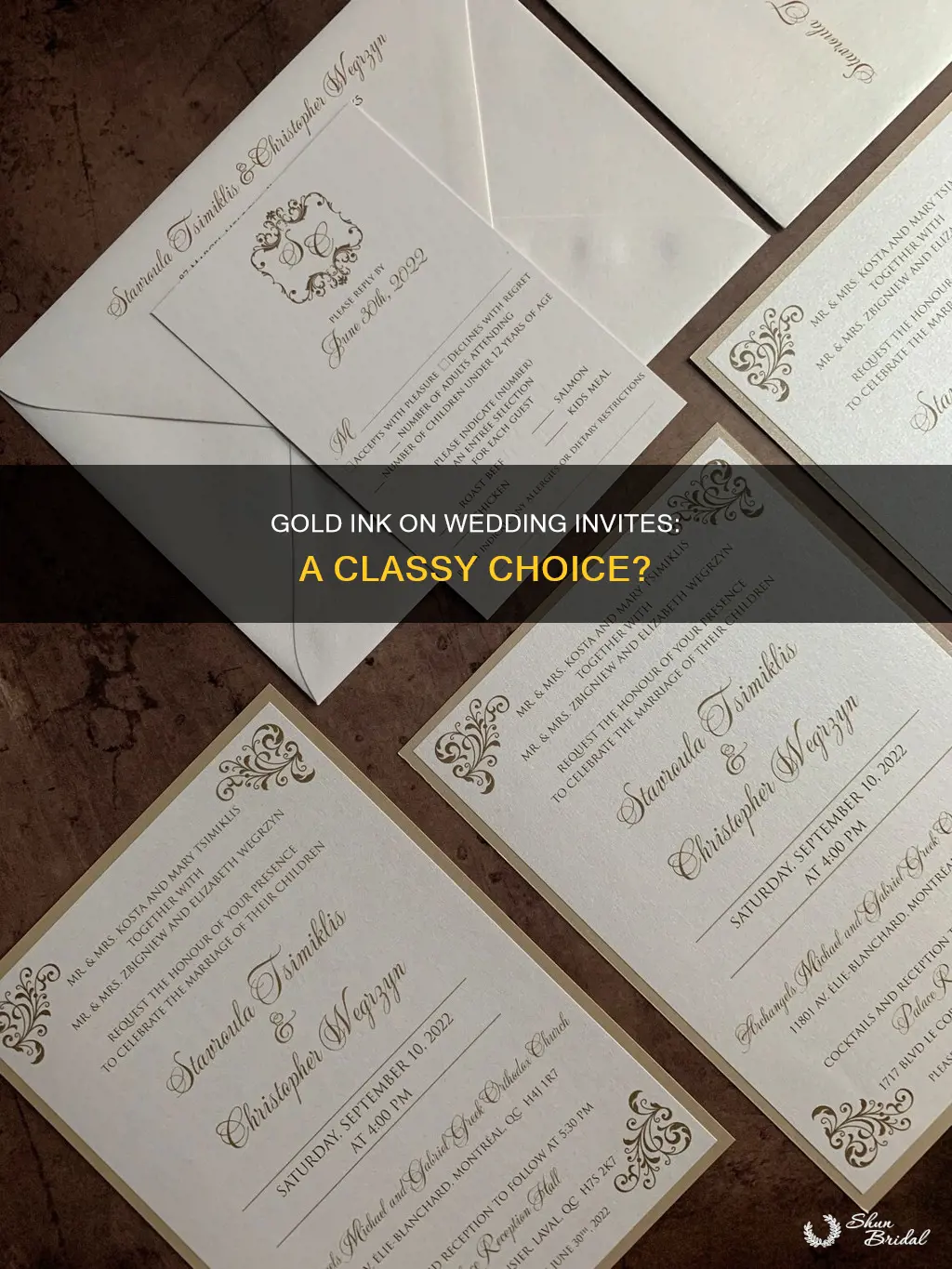 does gold ink turn out well on wedding invites