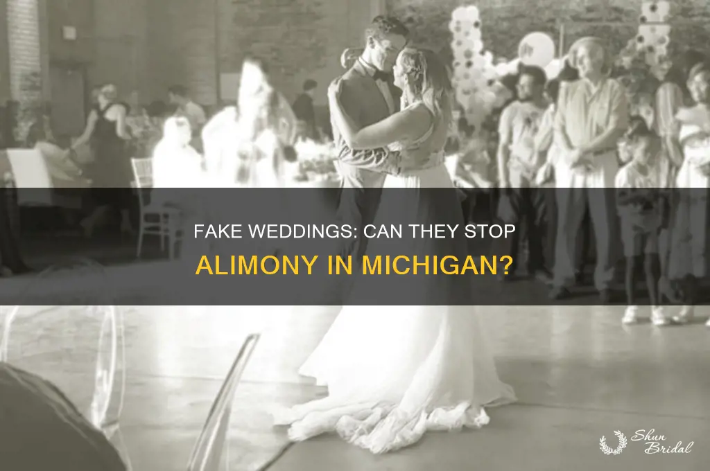 does having a fake wedding in Michigan stop alimony