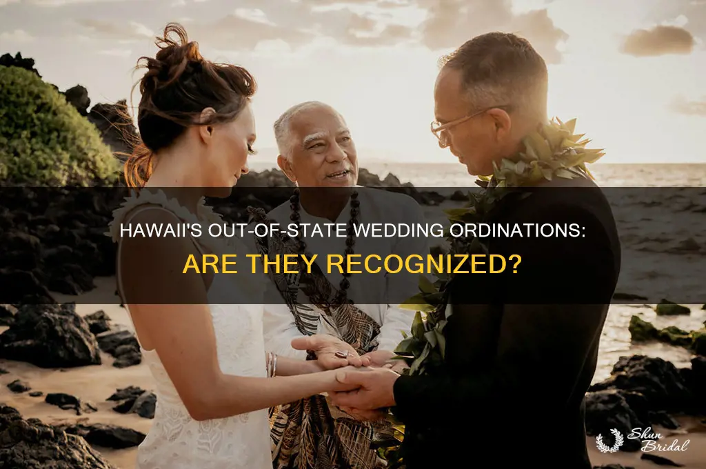 does hawaii recognize out of state ordination for weddings