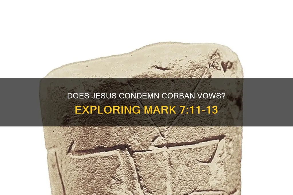 does jesus condemn corban vows