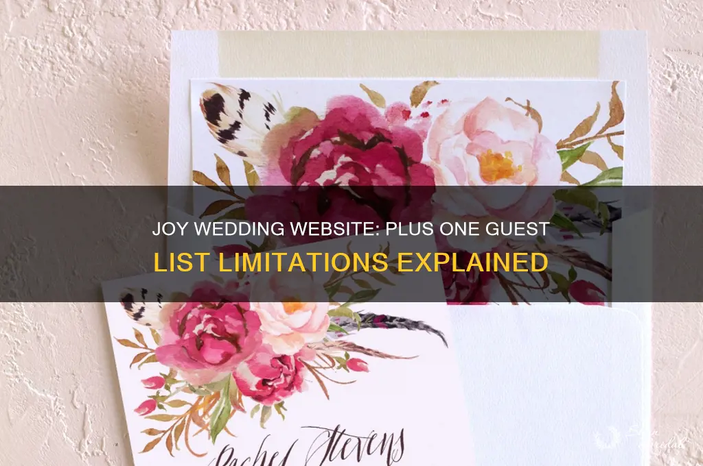 does joy wedding website limit plus one guest list