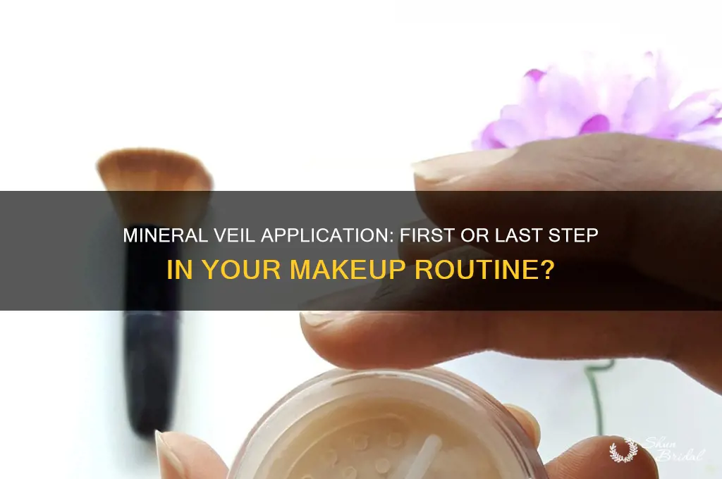 does mineral veil go on first or last
