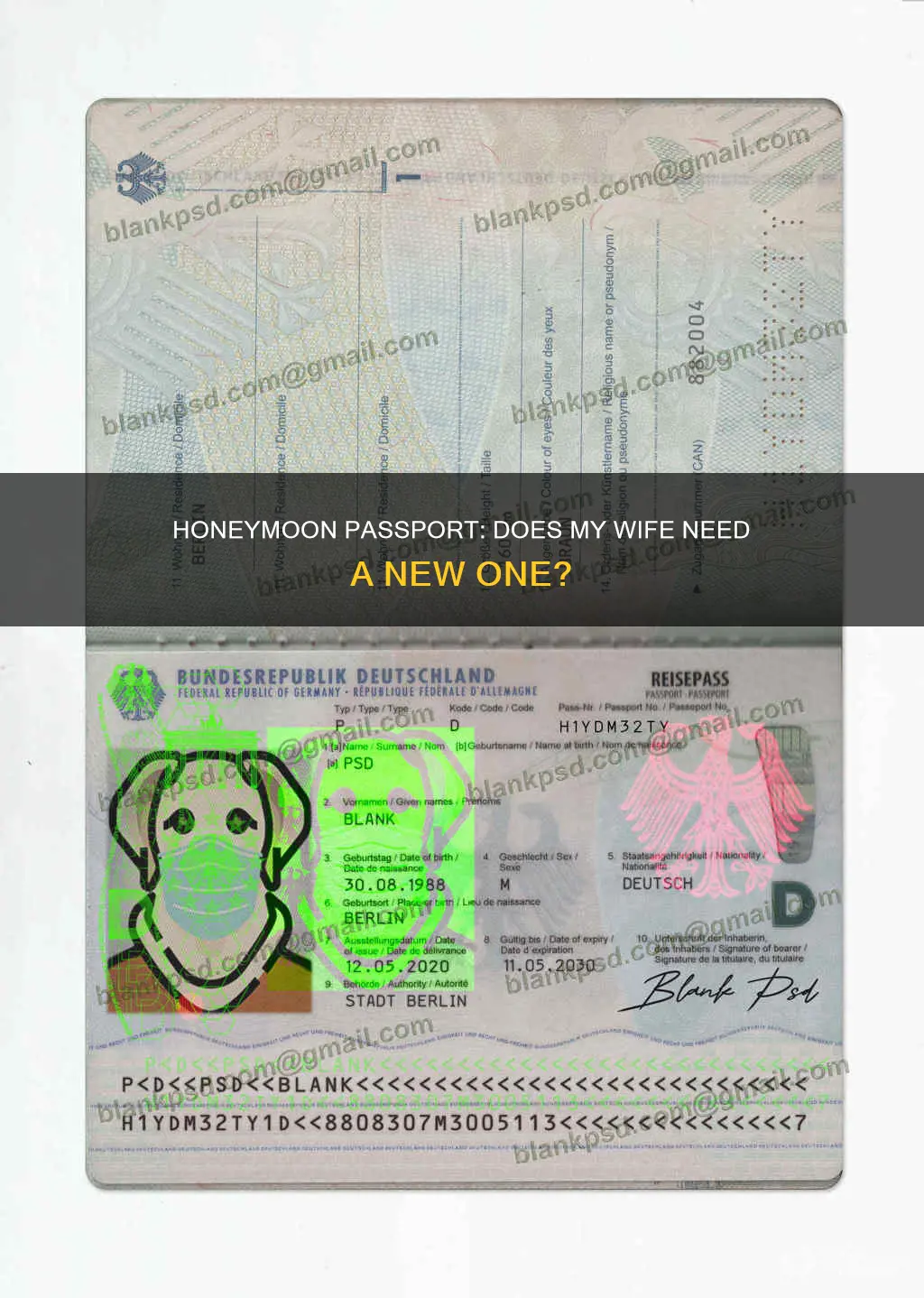 does my wife need a new passport for our honeymoon