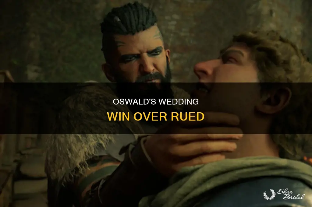 does oswald beat rued at the wedding