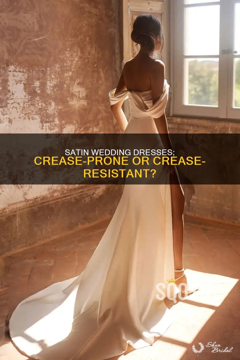 does satin wedding dress crease