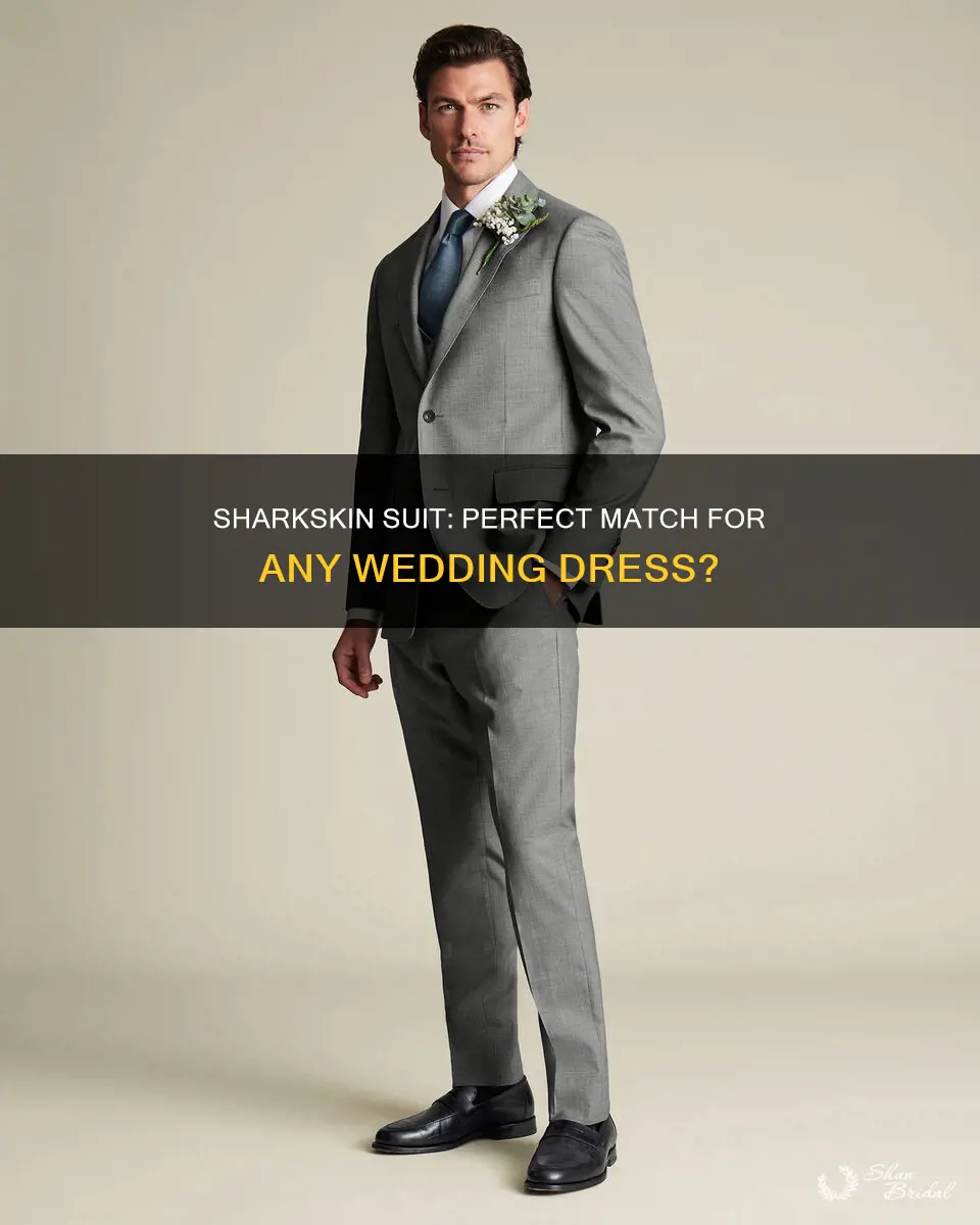 does sharkskin suit go with any kind of wedding dress