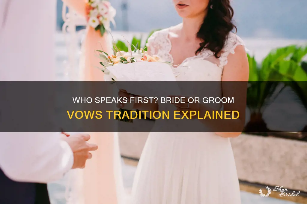 does the bride or groom say vows first