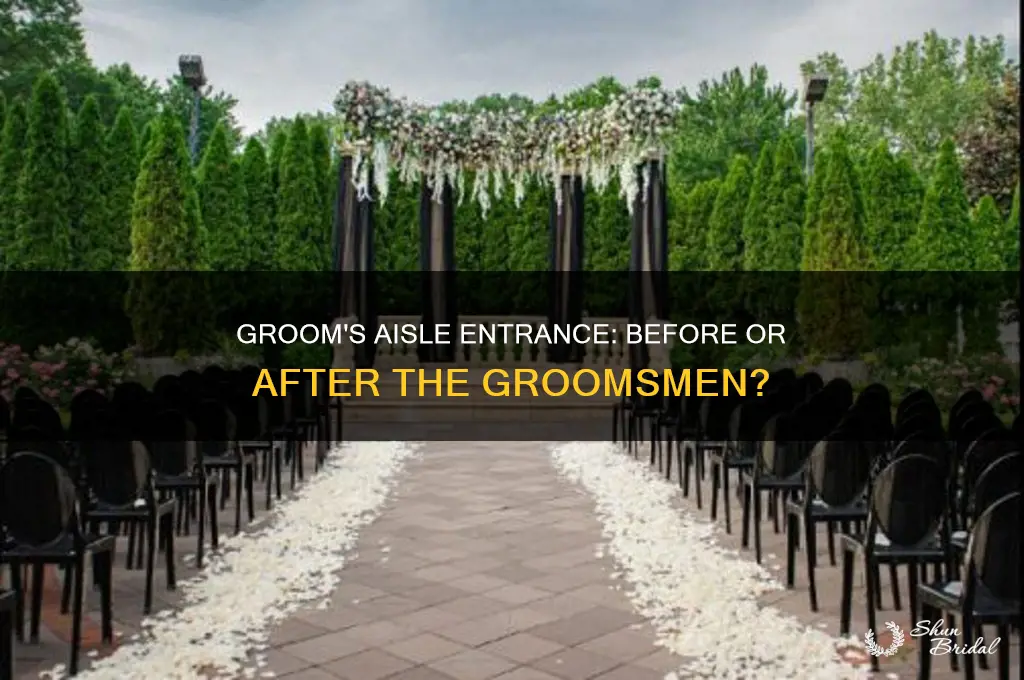 does the groom walk down the aisle before the groomsmen