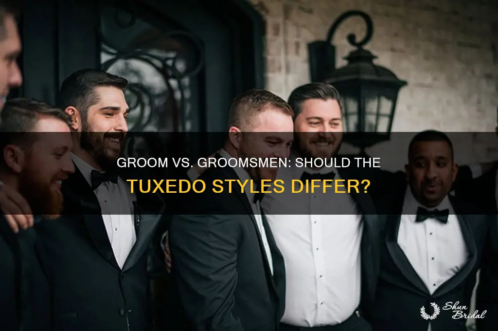 does the groom wear a different tuxedo than the groomsmen