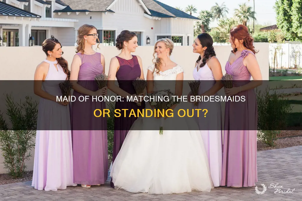 does the maid of honor match the bridesmaids