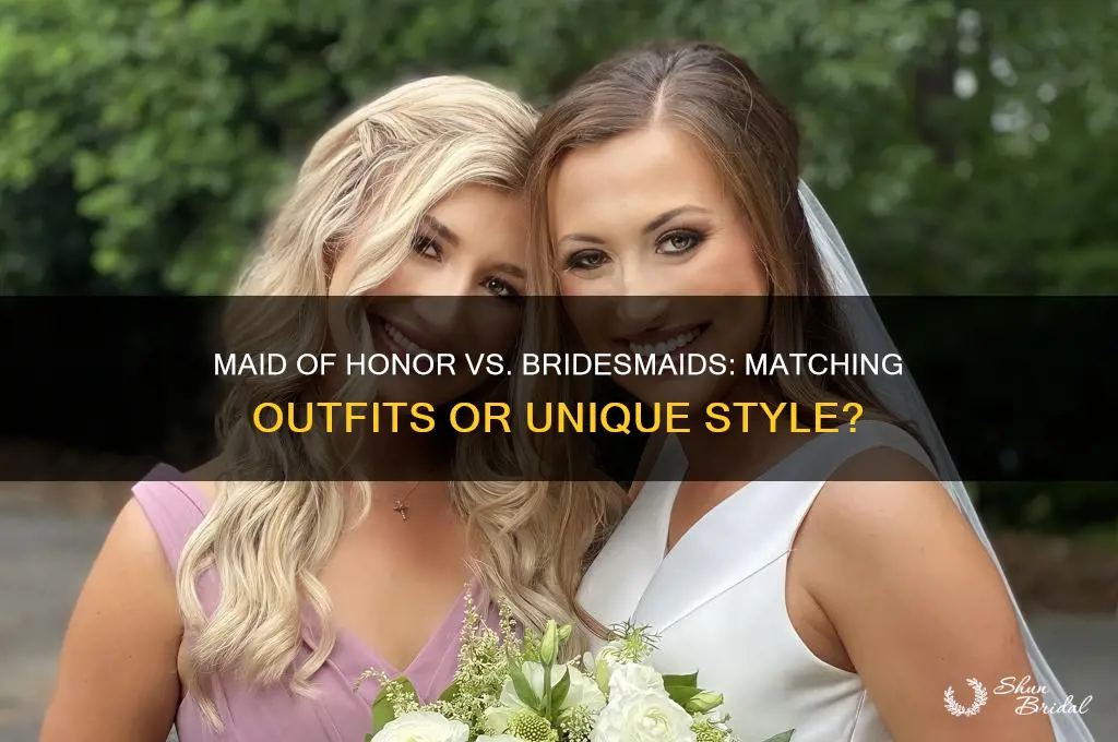 does the maid of honour wear the same as bridesmaids