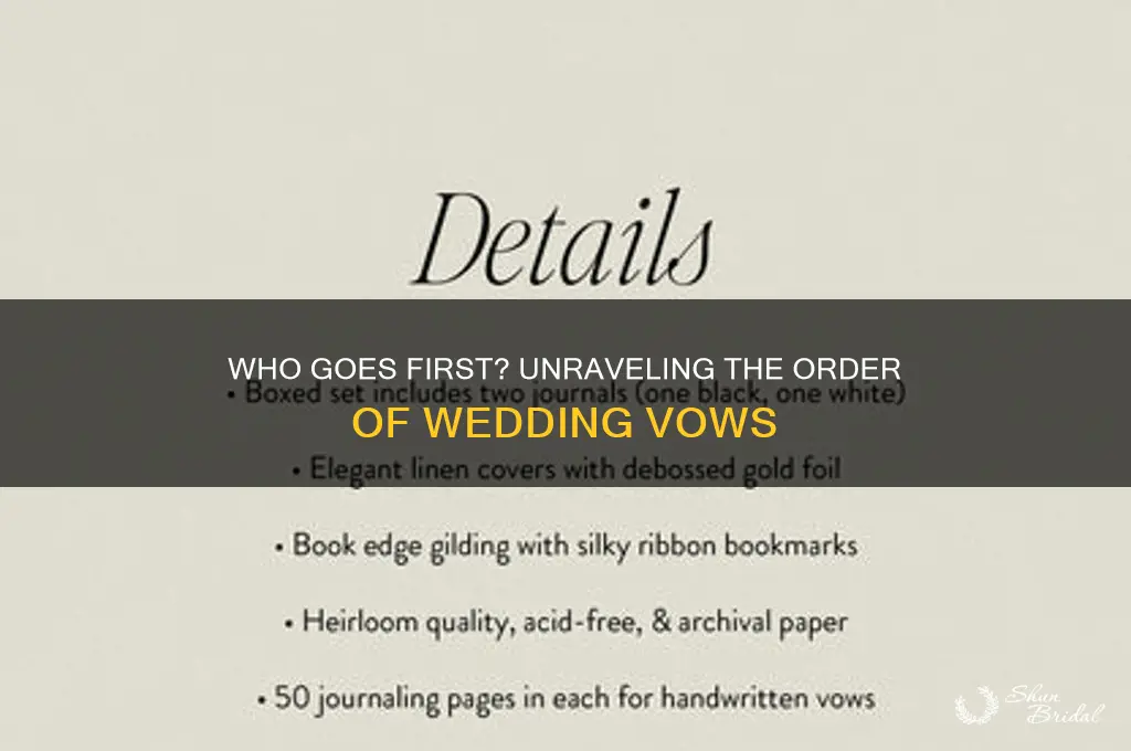 does the man take the vow first or second