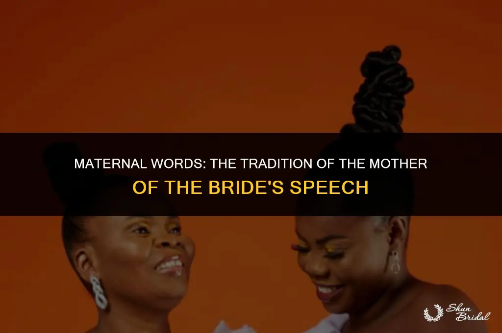 does the mother of the bride give a speech