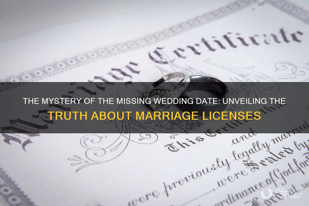 does the real marriage license have the wedding date