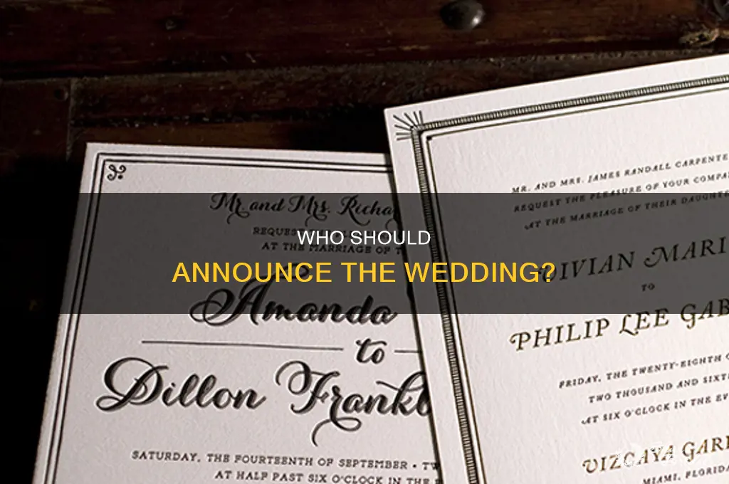 does the wedding announcement come from brides parents