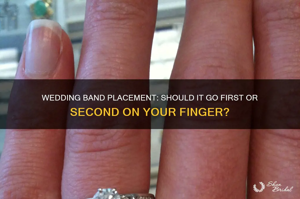does the wedding band go first or secon