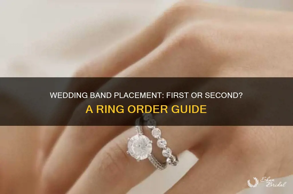 does the wedding band go first or second