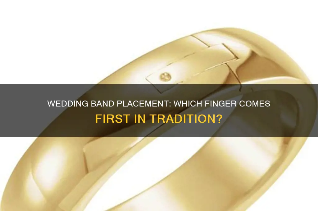 does the wedding band go on the finger first
