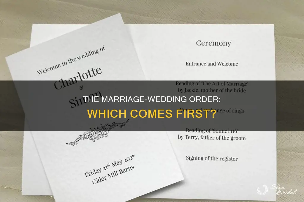 does the wedding come before or after the marriage