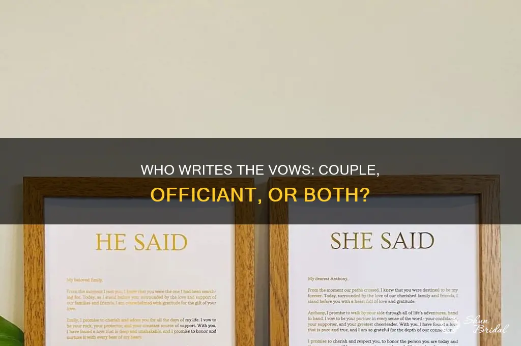 does the wedding couple or officiant create vows