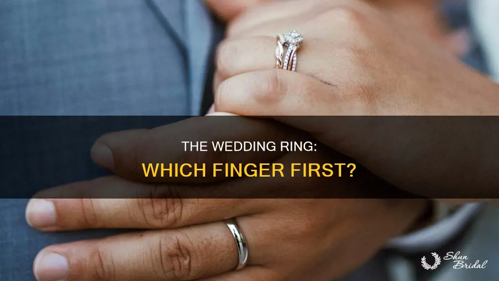 does the wedding ring go on first
