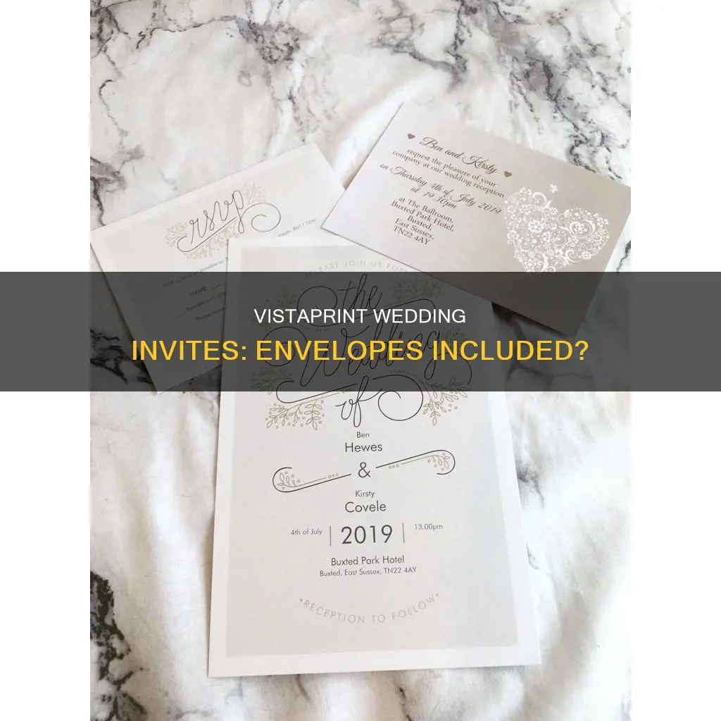 does vistaprint wedding invitations come with envelopes