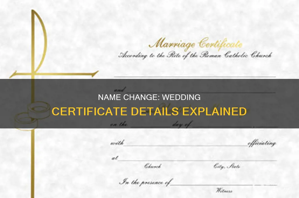 does wedding certificate contain new name