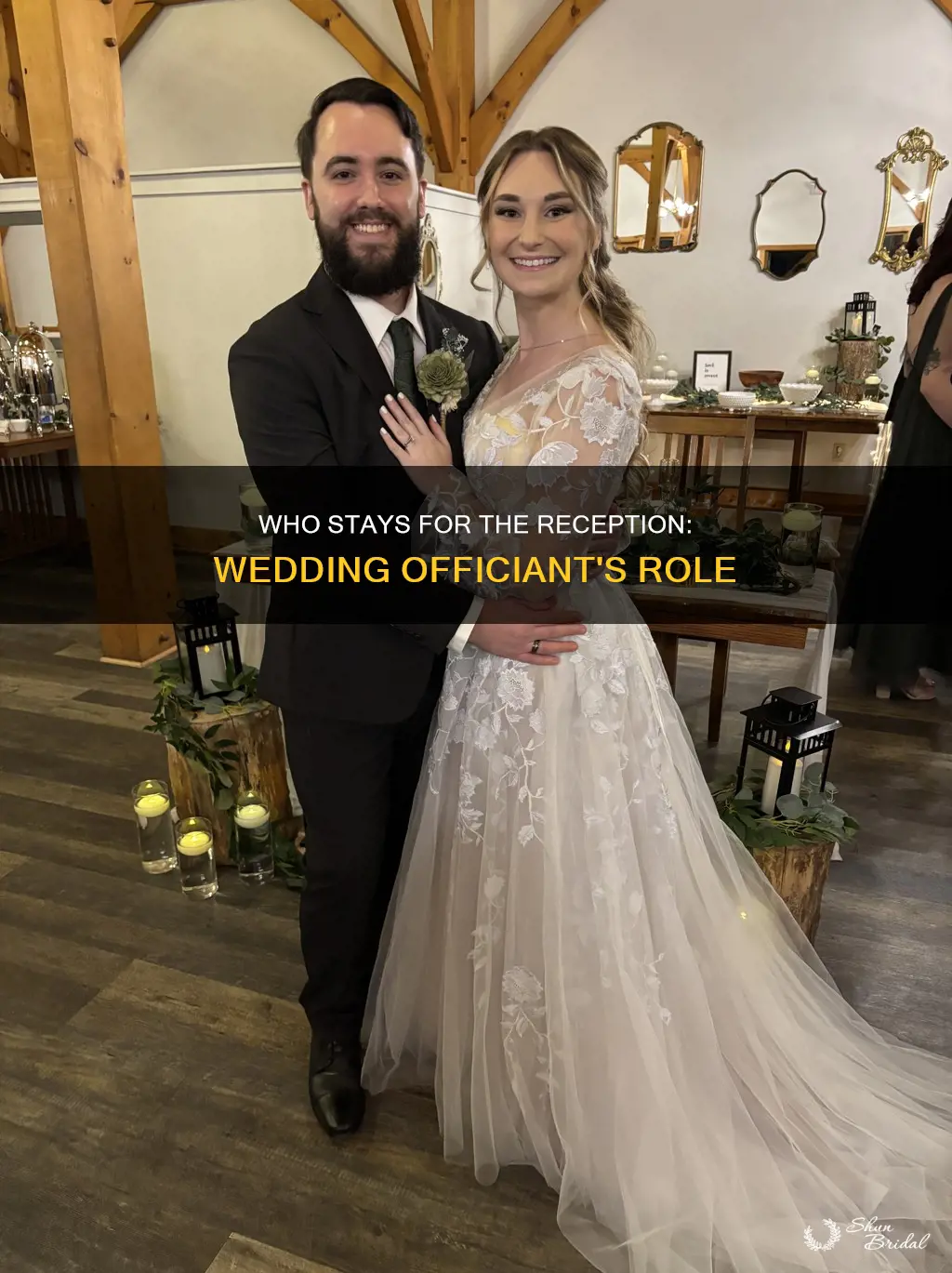 does wedding officiant stay for reception