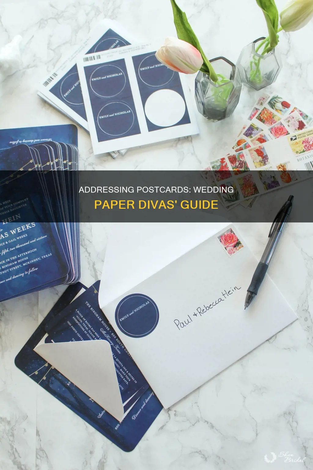 does wedding paper divas address postcards
