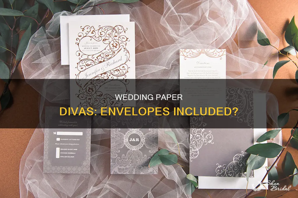 does wedding paper divas include envelopes