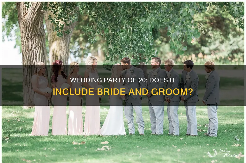 does wedding party of 20 include bride and groom