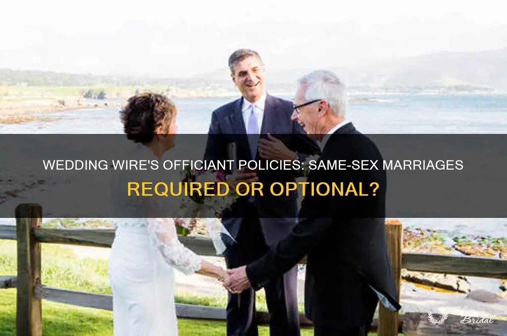 does wedding wire require officiants to do same-sex marriages